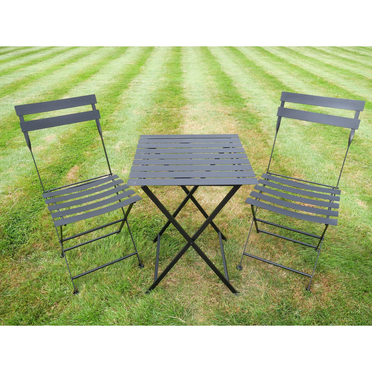 Bibury Black Folding Bistro Set