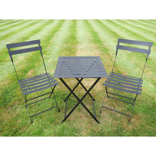 Bibury Black Folding Bistro Set