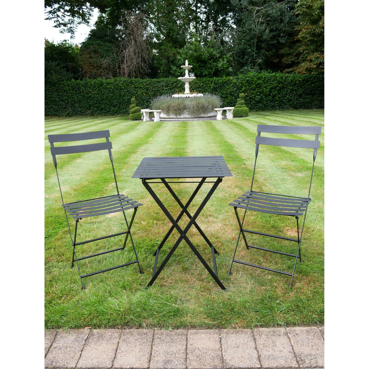 Bibury Black Folding Bistro Set