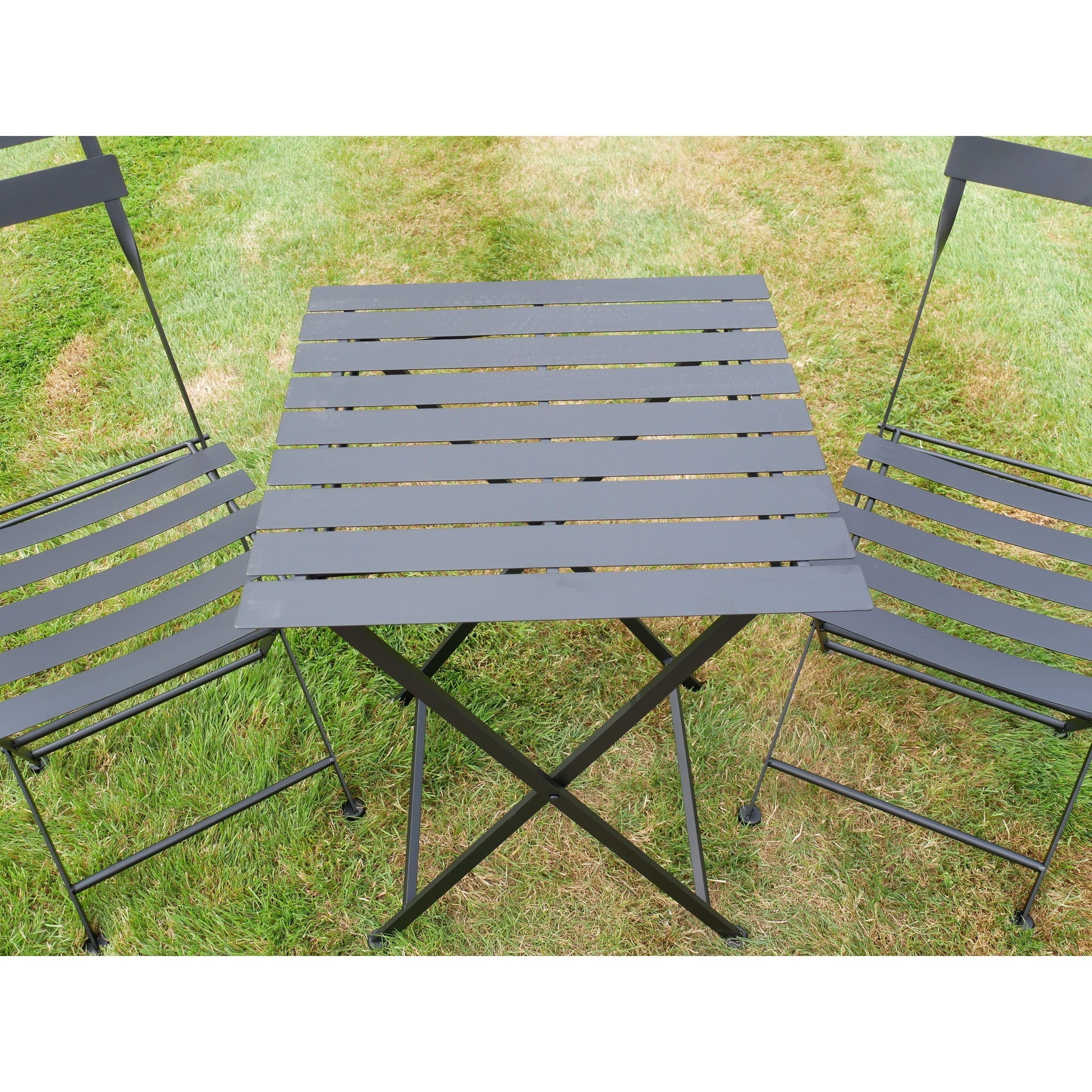 Bibury Black Folding Bistro Set