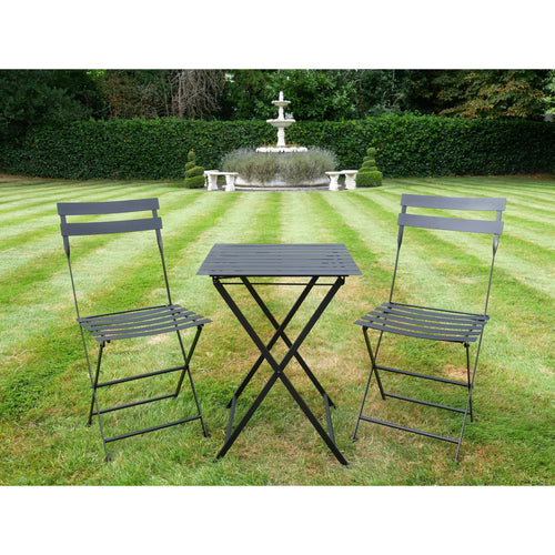 Bibury Black Folding Bistro Set
