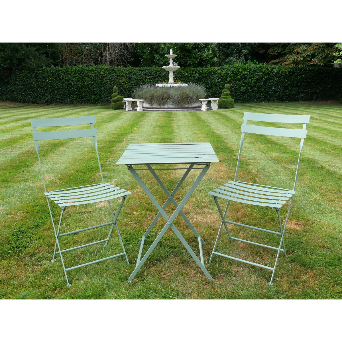 Bibury Sage Green Folding Bistro Set