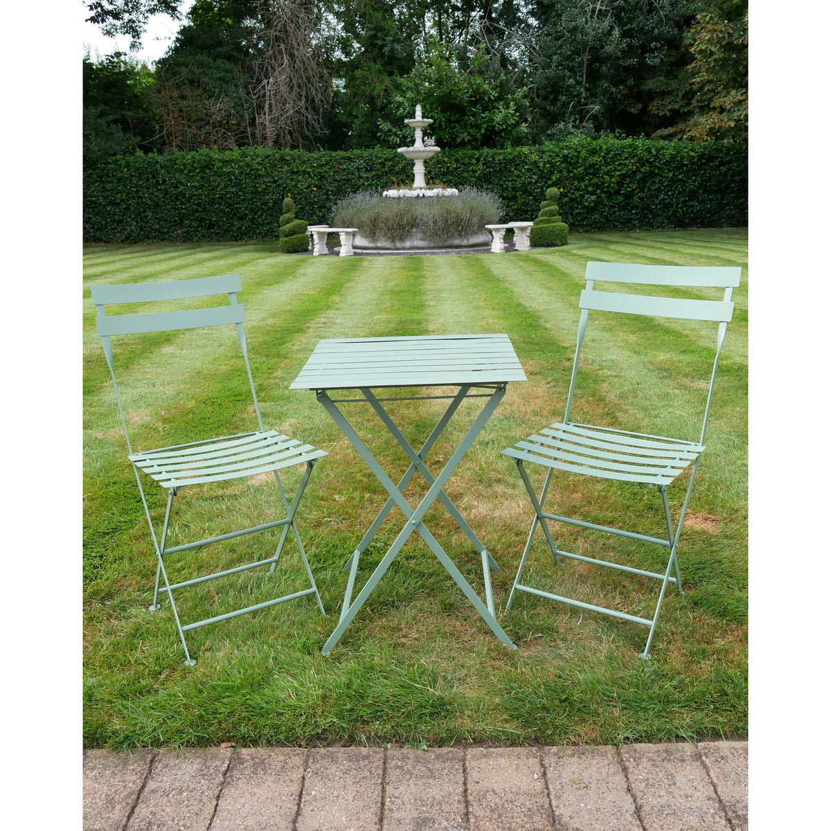 Bibury Sage Green Folding Bistro Set