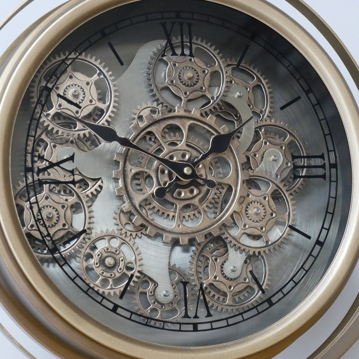 Large gold gyroscope working cog mantel clock