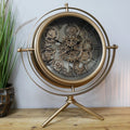 Large gold gyroscope working cog mantel clock