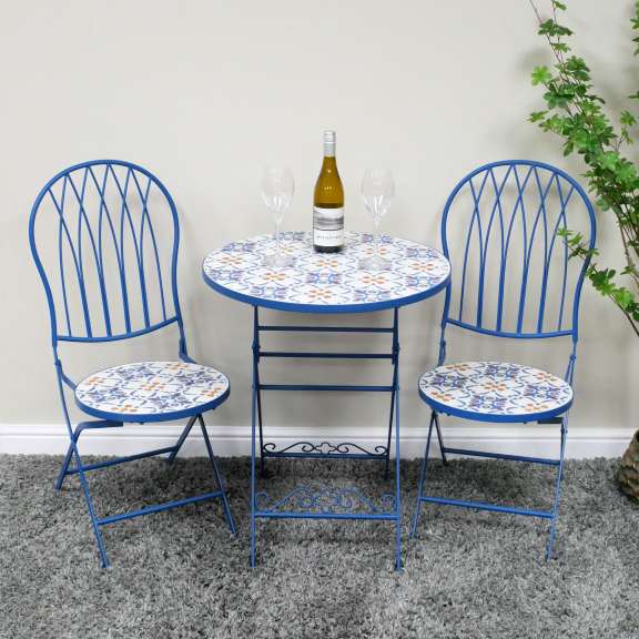 Romney Mosaic Tea For Two Garden Set
