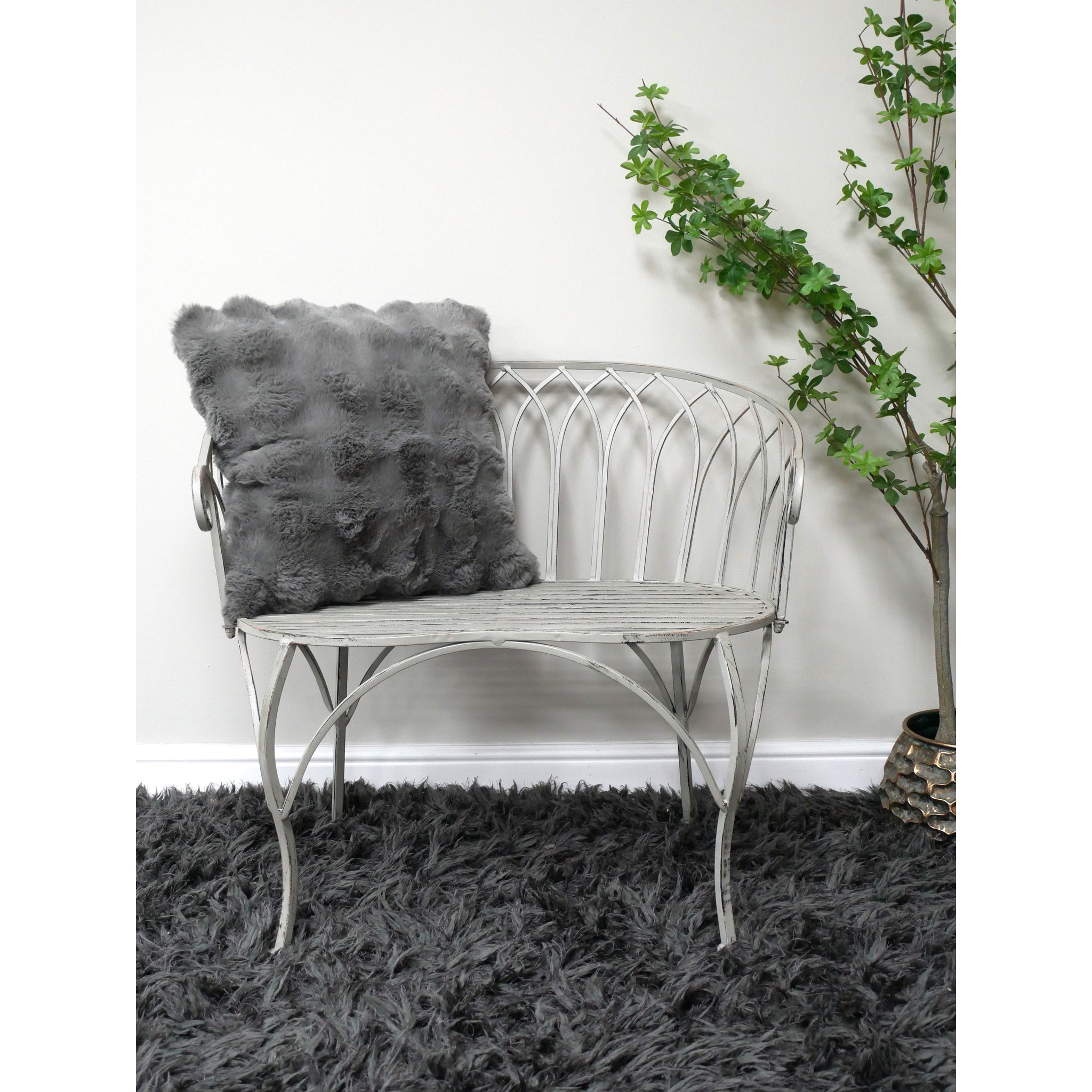 Asthall Small Antique Grey Love Seat