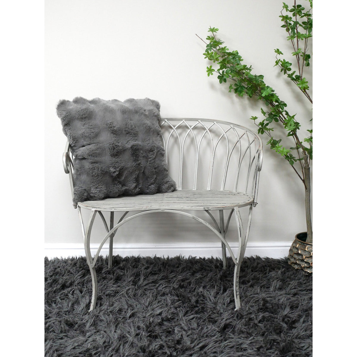 Asthall Small Antique Grey Love Seat
