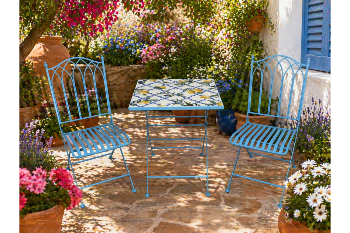SANTORINI LEMON MOSAIC PATIO SET