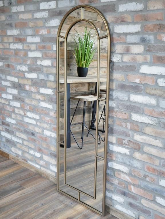 Large Dome Top Gold Finish 'Bellingham' Multi Panel Wall Mirror