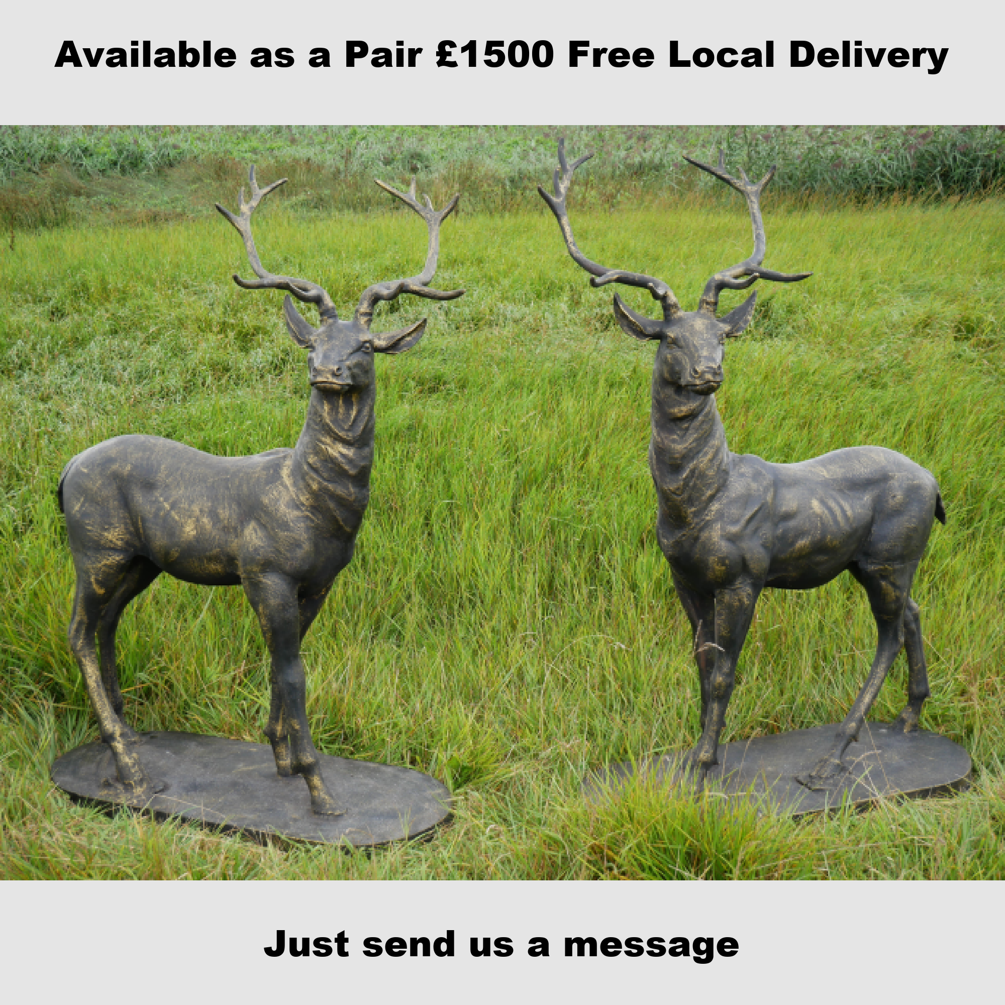 A MAJESTIC CAST IRON GARDEN STAG