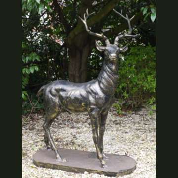 A MAJESTIC CAST IRON GARDEN STAG