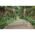 Burford Antique Green Scroll-End Backless Bench