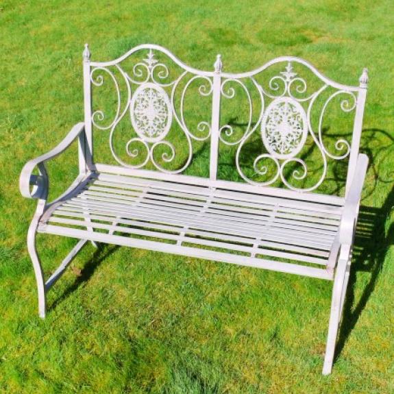 ASTOR Rustic Grey Wash Finish Garden Bench