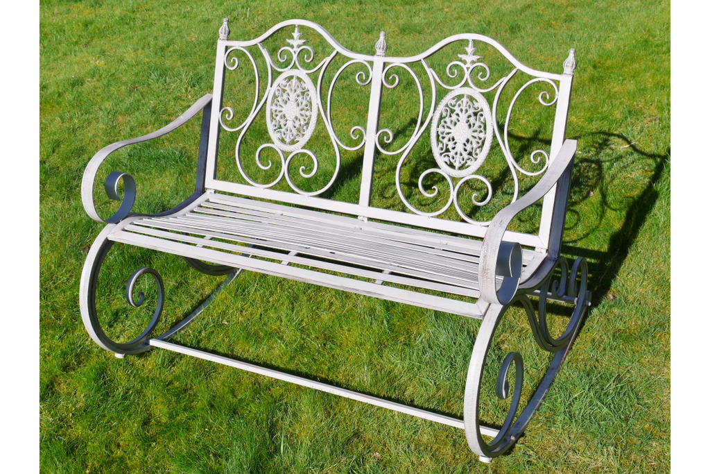 'Astor' Rustic Wash Finish Rocking Bench