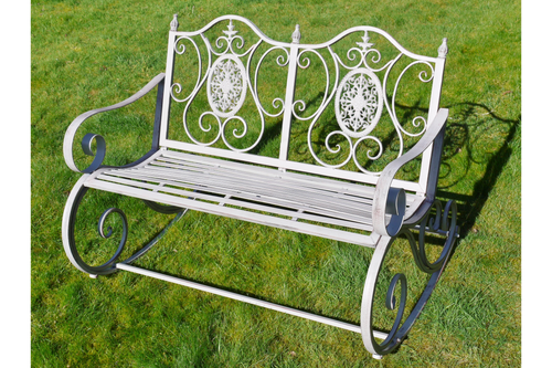 'Astor' Rustic Wash Finish Rocking Bench
