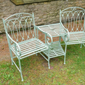 'The Highclere' Pistachio Green Painted Companions Bench