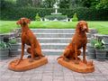 PAIR OF RUSTY CAST IRON GUNDOG FIGURES