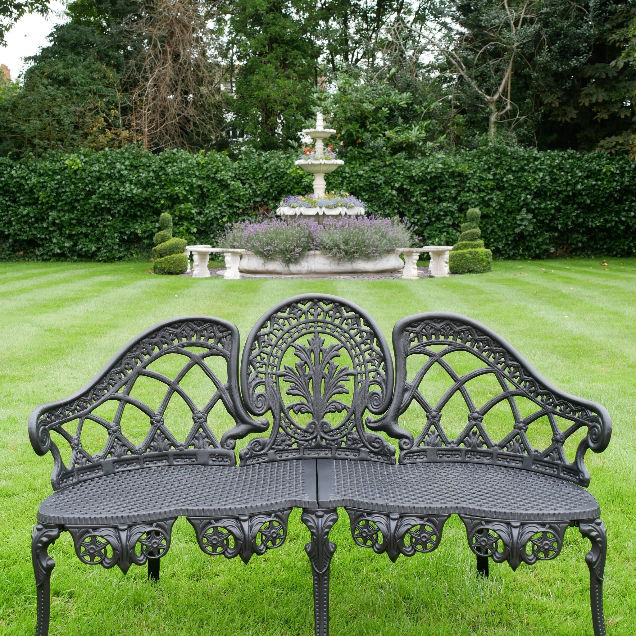 Blenheim Black Cast Aluminium Garden Bench