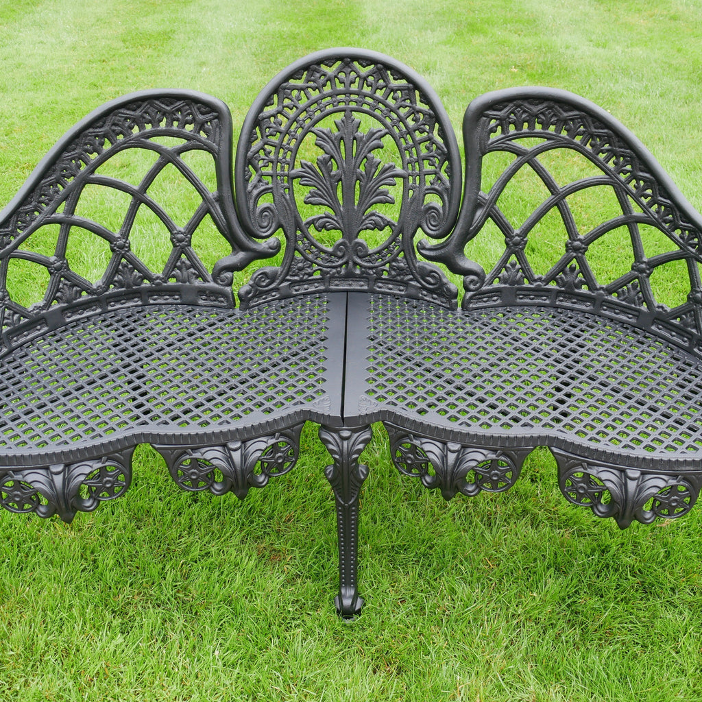 Blenheim Black Cast Aluminium Garden Bench