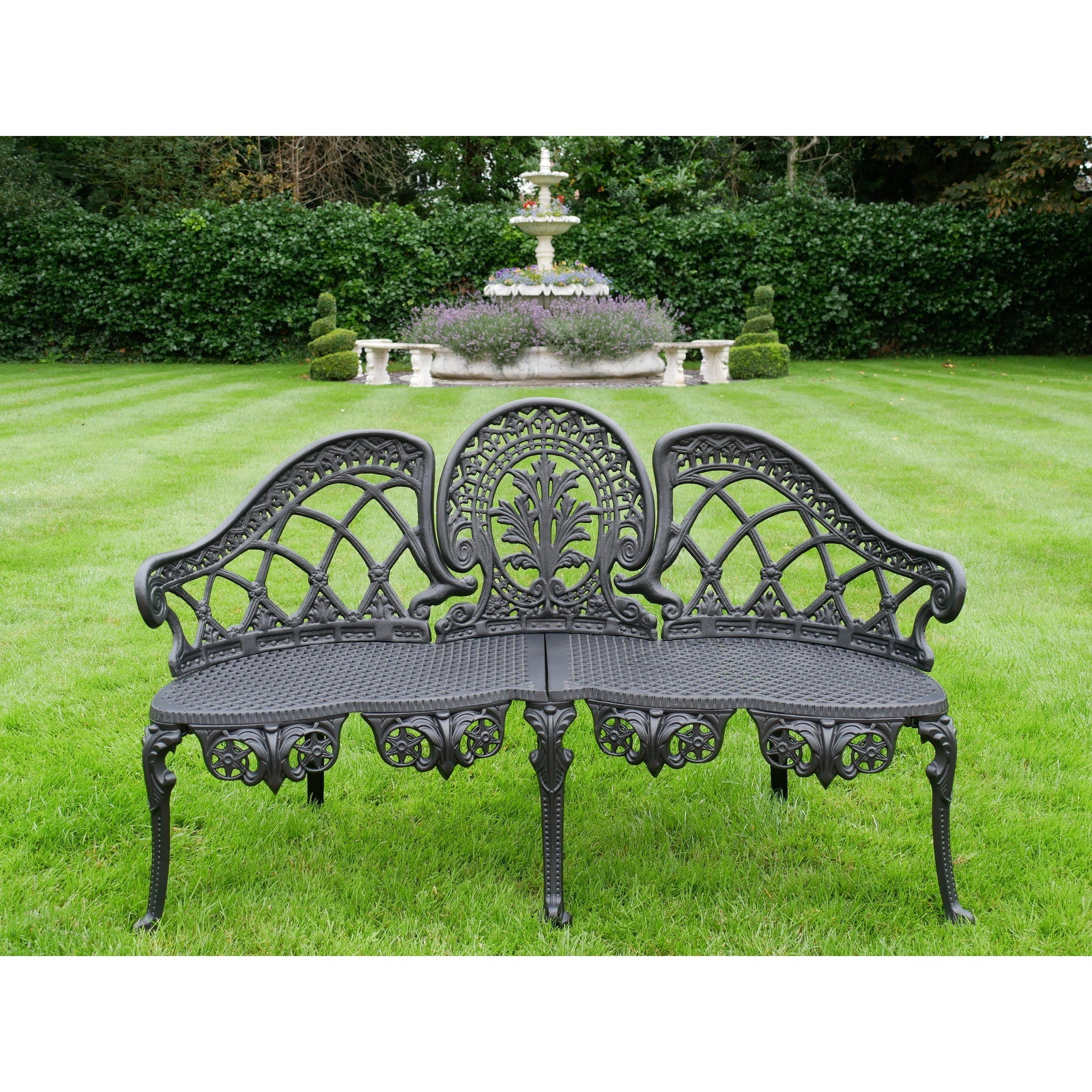 Blenheim Black Cast Aluminium Garden Bench