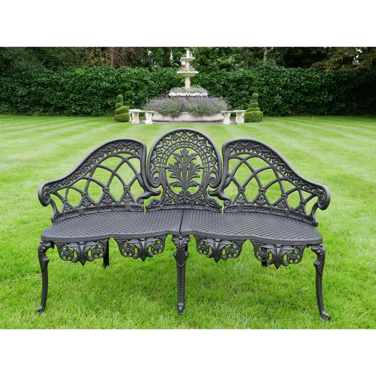 Blenheim Black Cast Aluminium Garden Bench