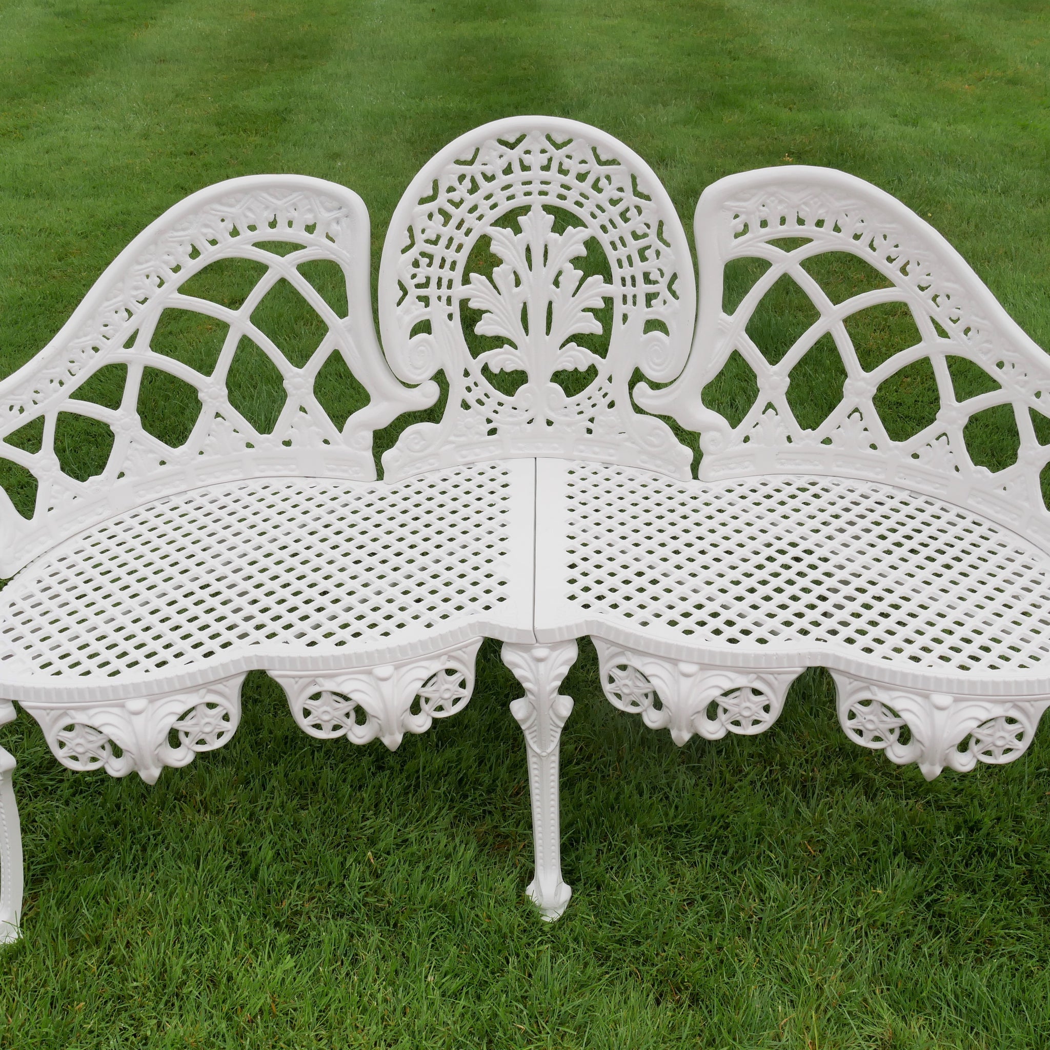 Blenheim White Cast Aluminium Garden Bench
