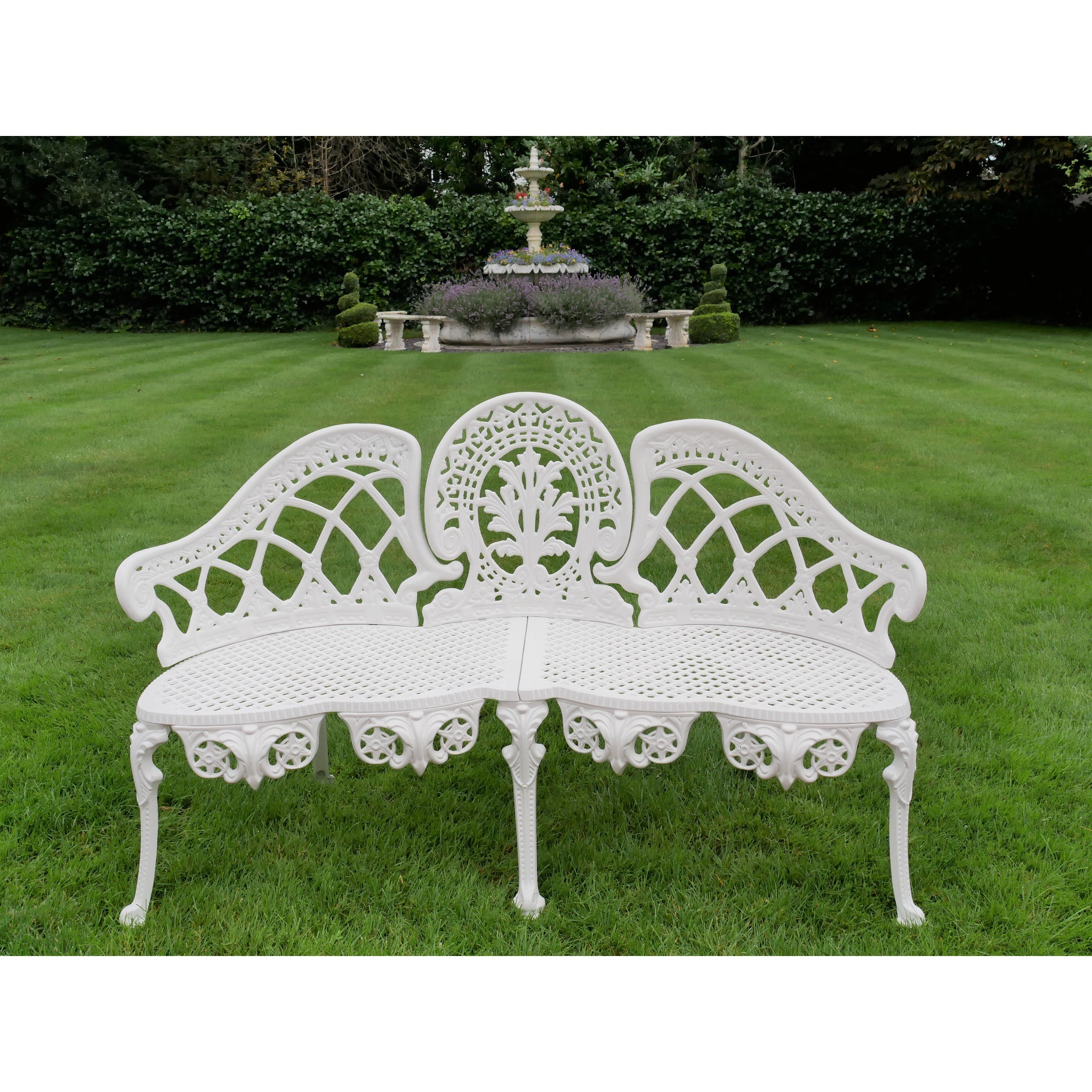 Blenheim White Cast Aluminium Garden Bench