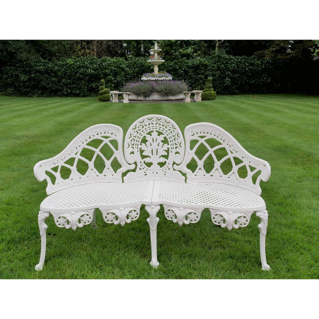 Blenheim White Cast Aluminium Garden Bench