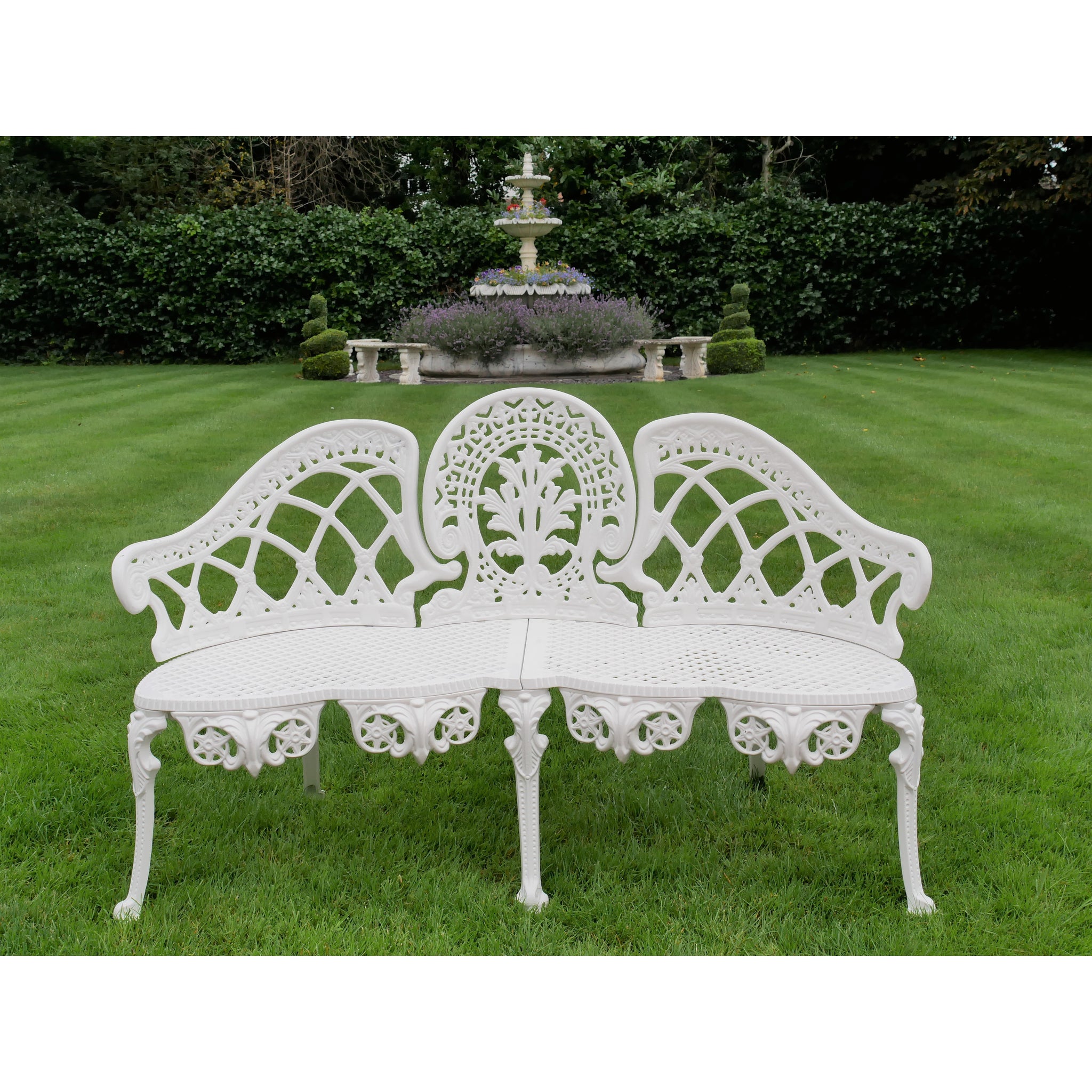 Blenheim White Cast Aluminium Garden Bench
