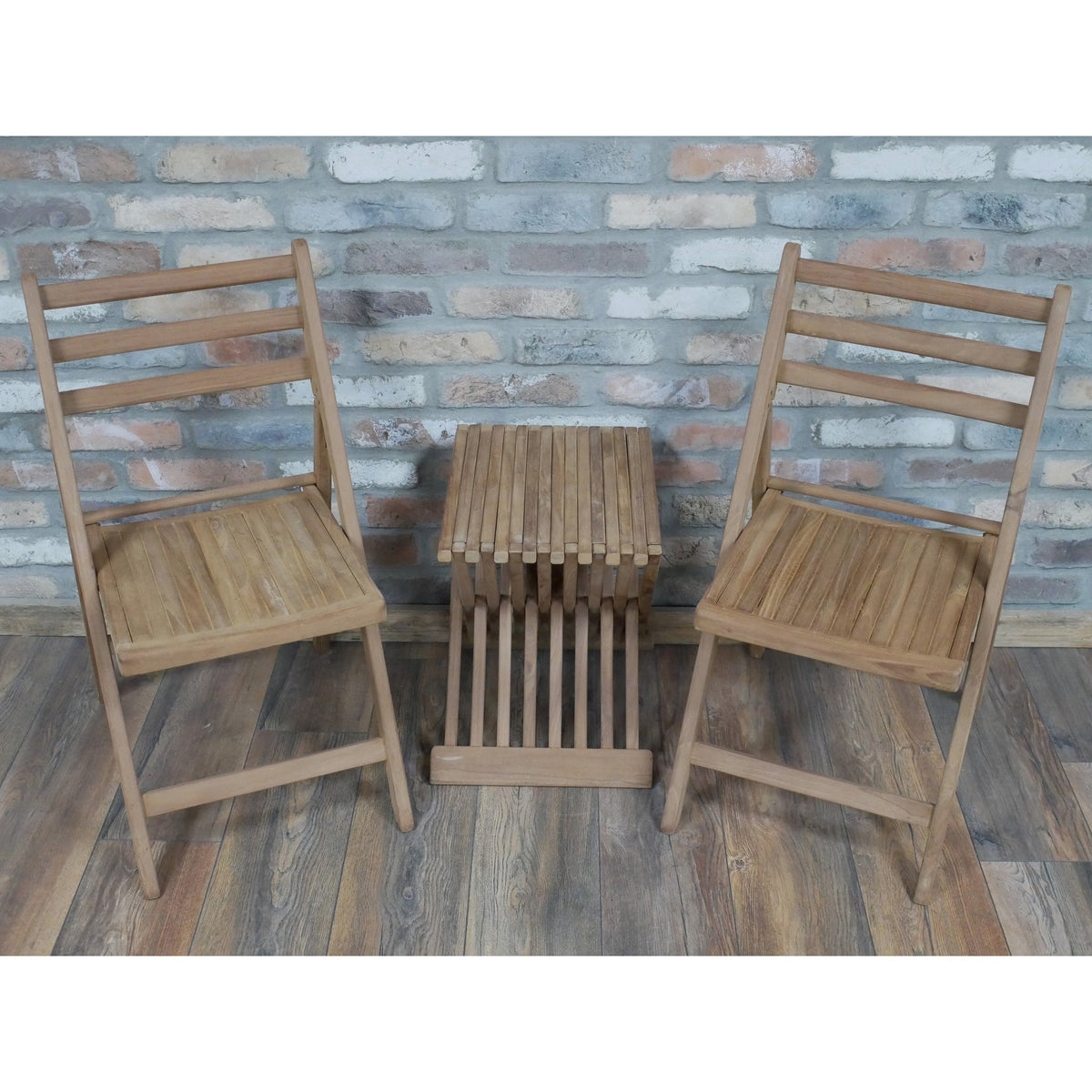 Cogges Teak Folding Tea for Two Set