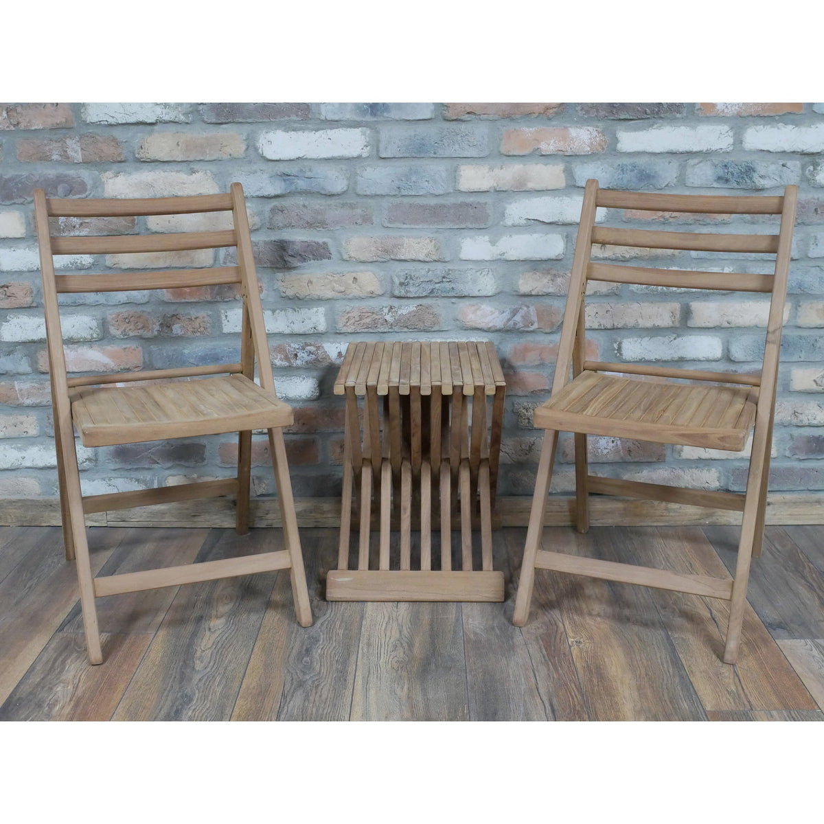 Cogges Teak Folding Tea for Two Set