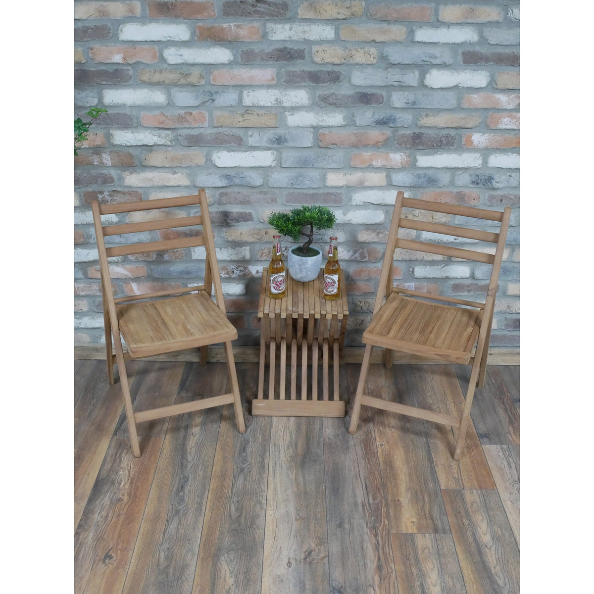 Cogges Teak Folding Tea for Two Set