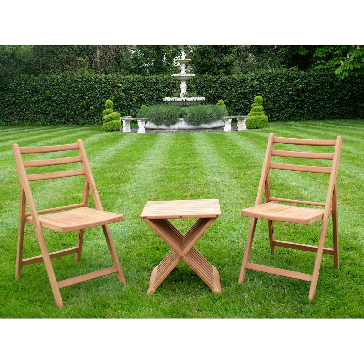 Cogges Teak Folding Tea for Two Set