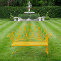 Woodstock Yellow Fan-Back Garden Bench