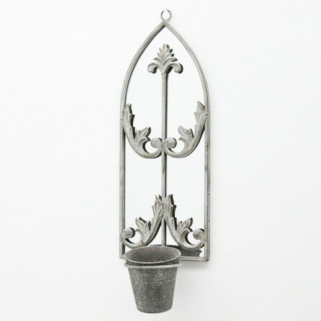 Ornate Rusty Wall Mirror with Planter