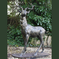 A MAJESTIC CAST IRON GARDEN STAG